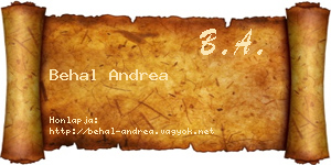 Behal Andrea névjegykártya